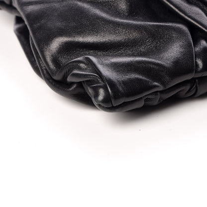 Prada Calfskin Diamond Pleated Clutch Black 8 of 12