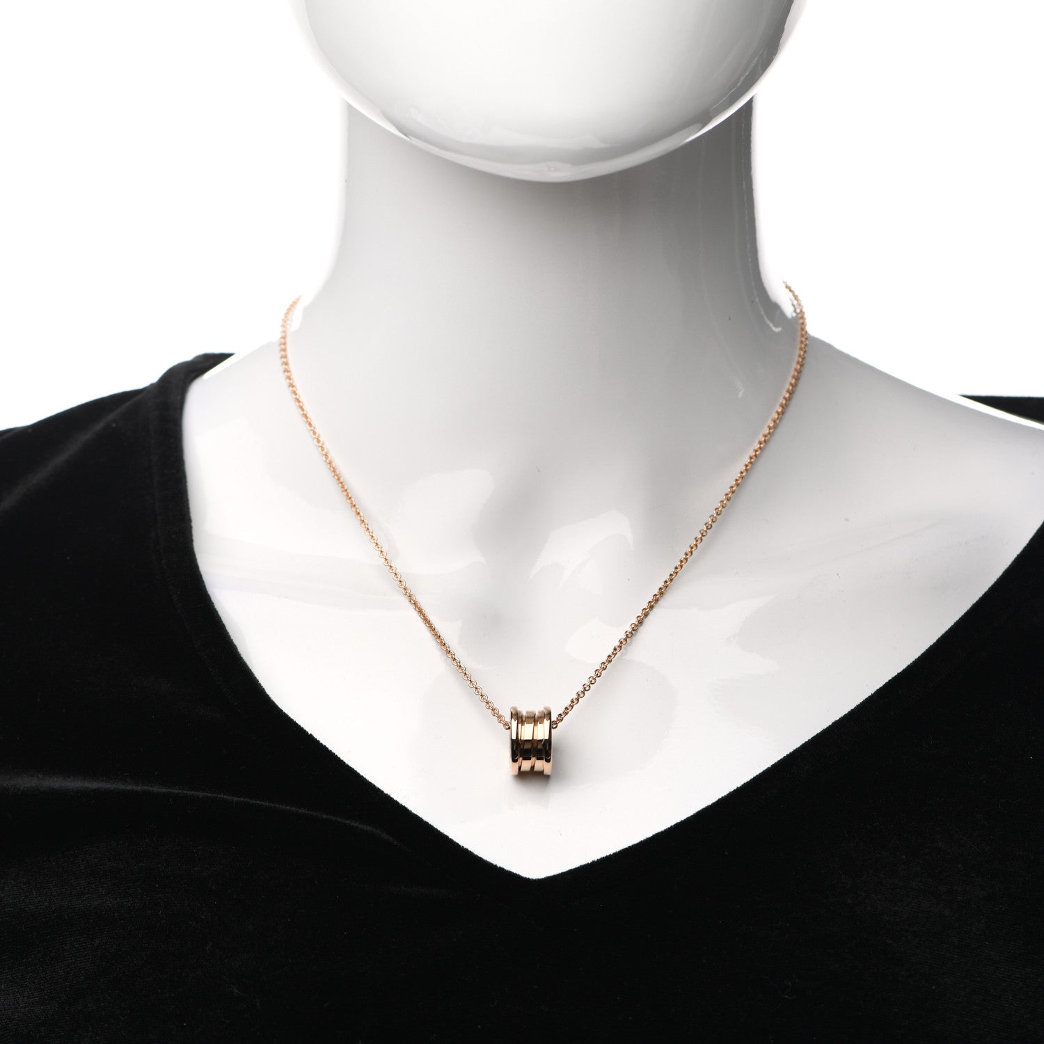 Bulgari 18K Rose Gold B.Zero1 Pendant Necklace 2 of 7