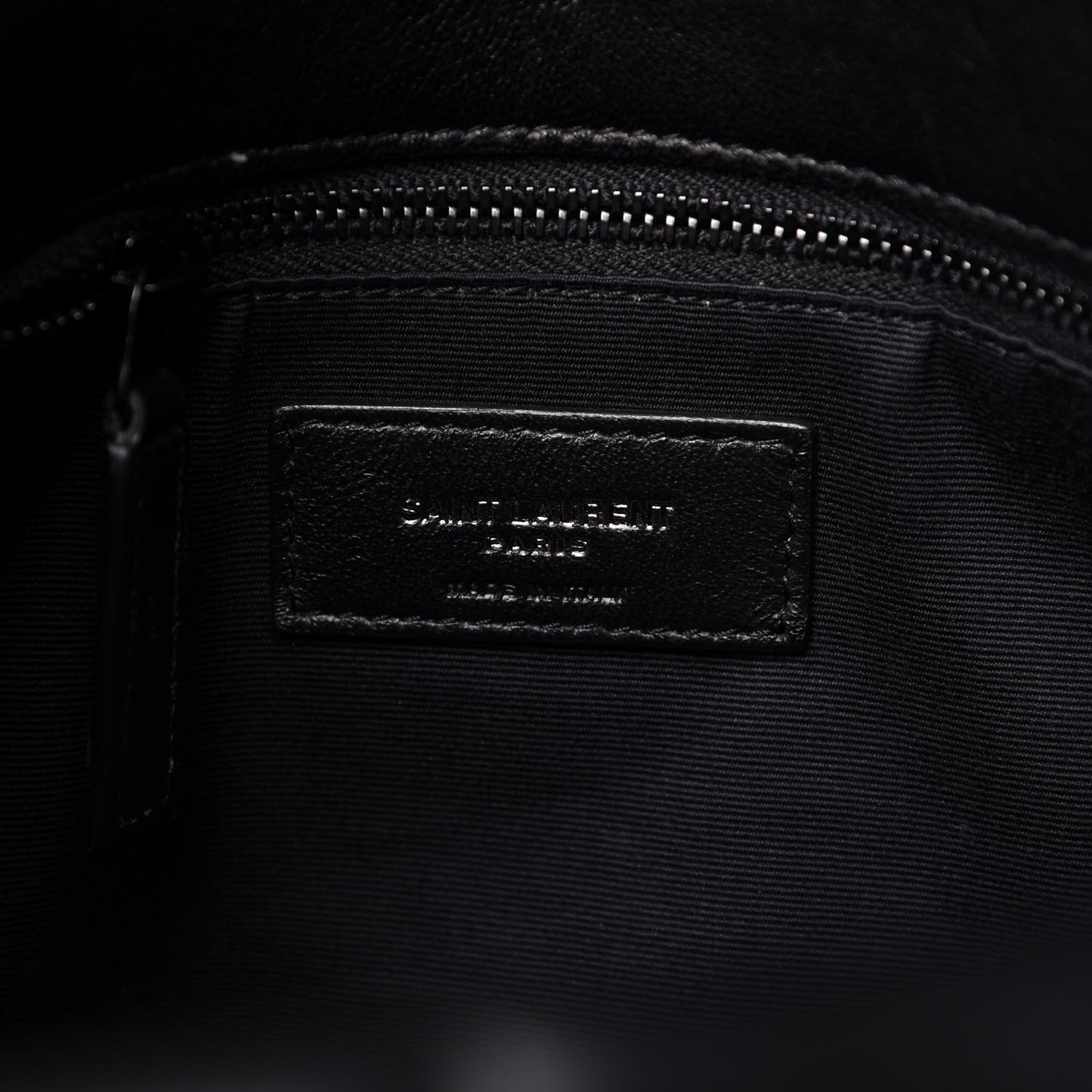Lambskin Quilted Medium Loulou Puffer Monogram Chain Satchel Black