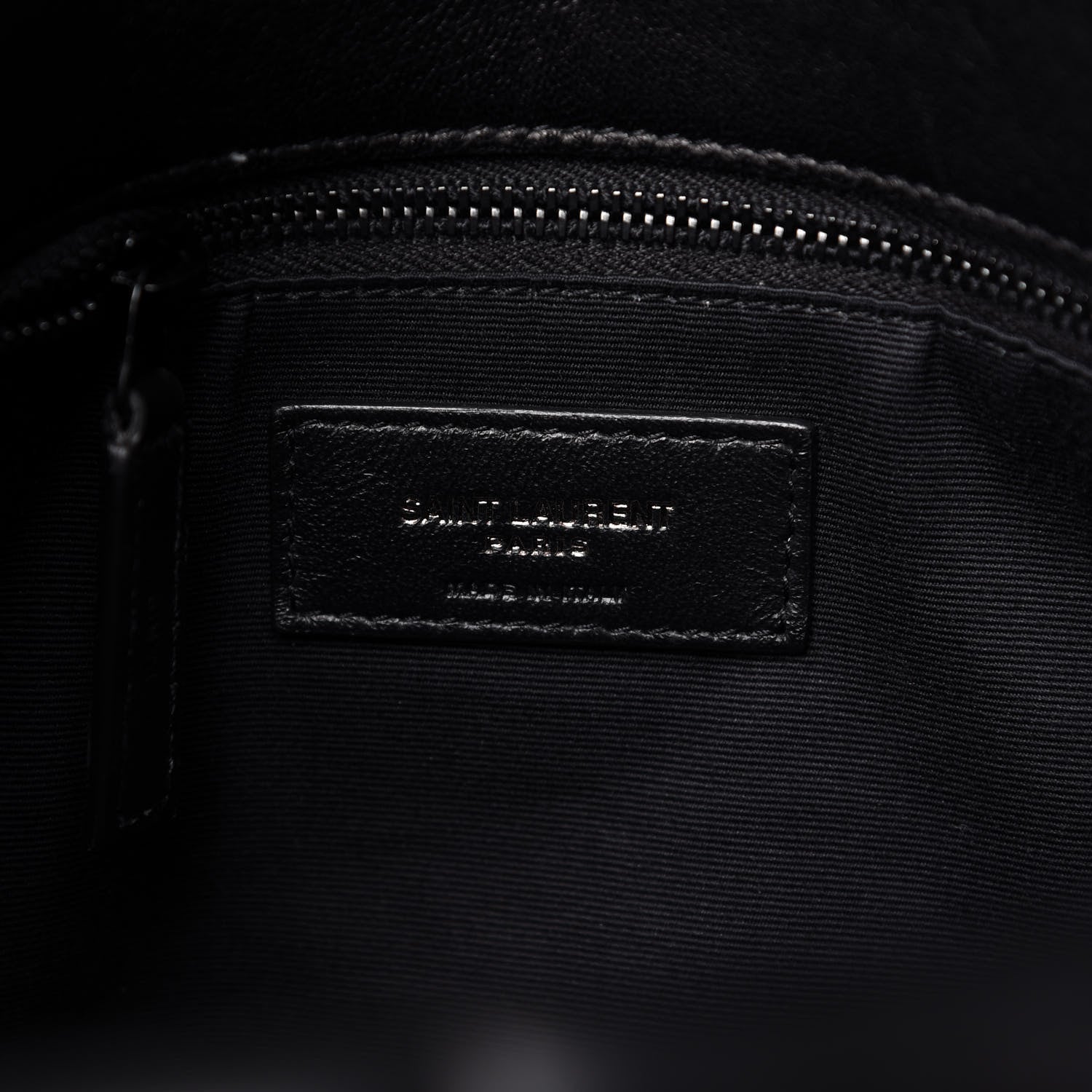 Saint Laurent Lambskin Quilted Medium Loulou Puffer Monogram Chain Satchel Black 8 of 10