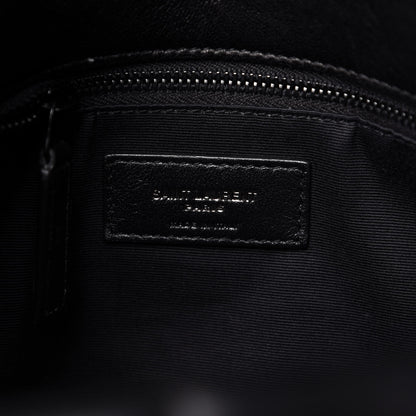 Saint Laurent Lambskin Quilted Medium Loulou Puffer Monogram Chain Satchel Black 8 of 10