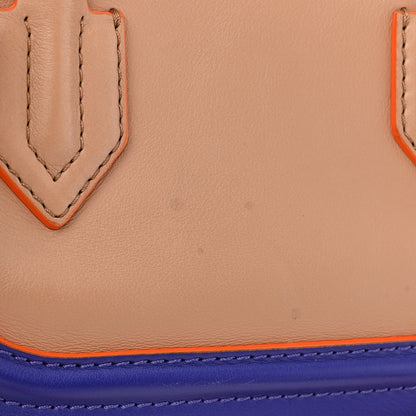 Versace Calfskin Medium Palazzo Empire Bag Beige Blue Orange 14 of 15
