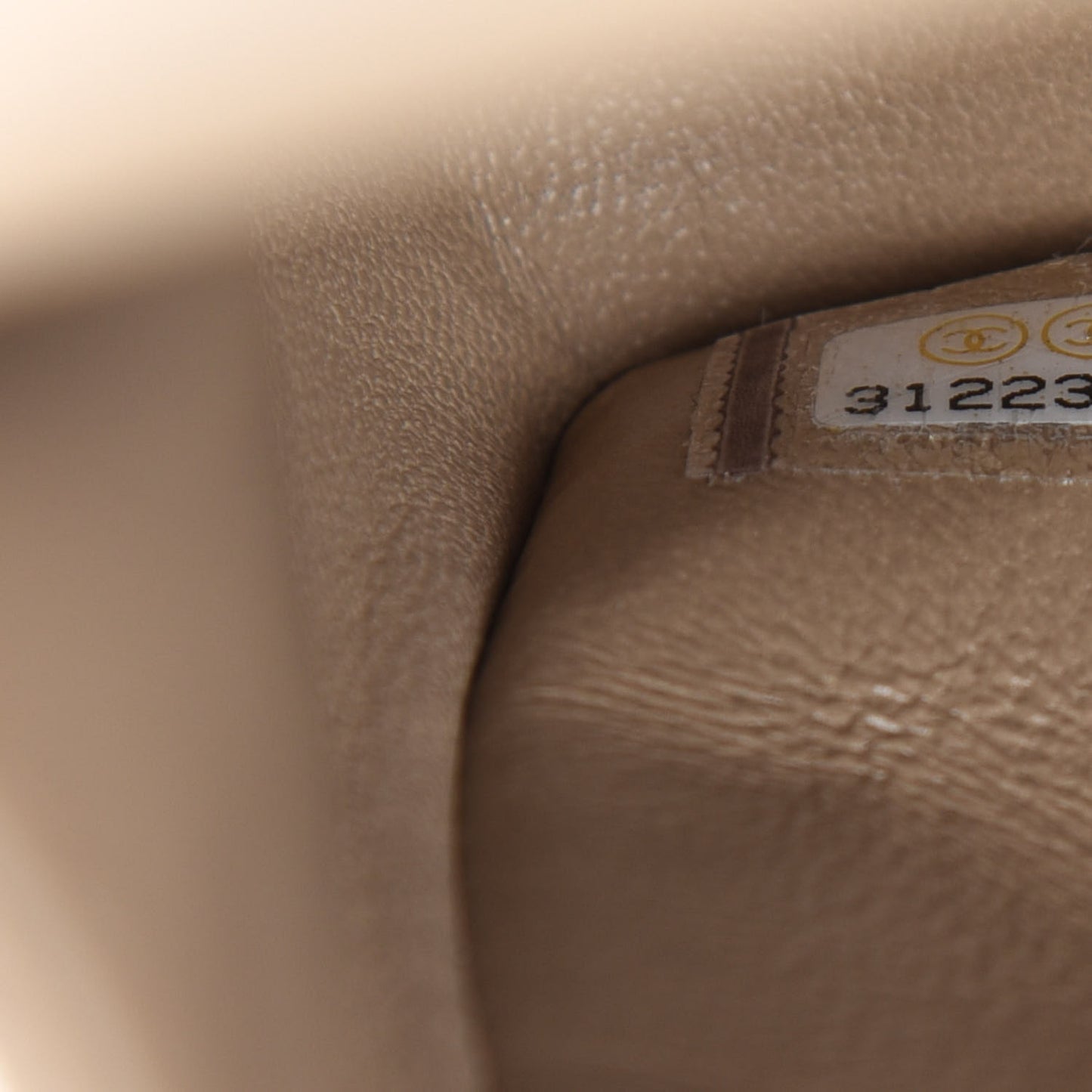 Iridescent Caviar Quilted Medium Double Flap Dark Beige