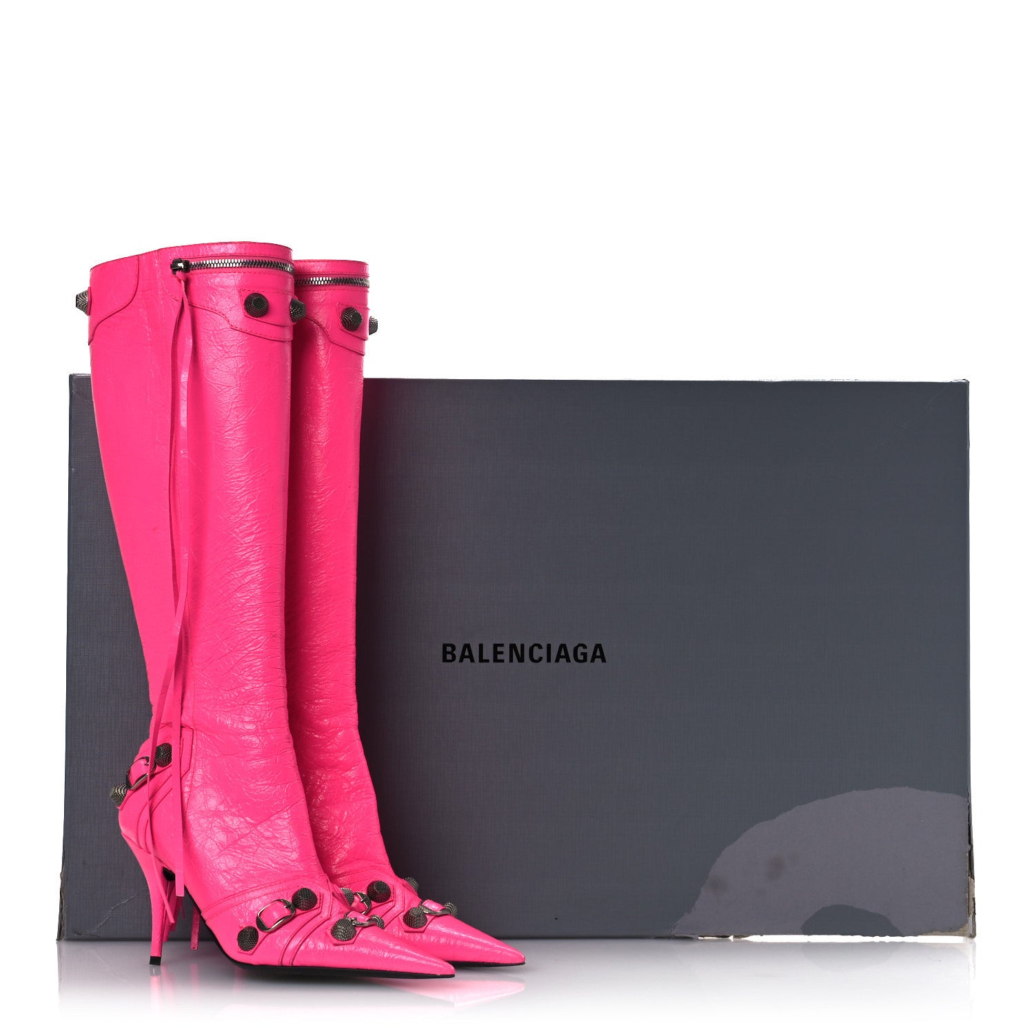 Balenciaga Agneau Arena Cagole 90mm Boots 38 Fluo Pink 15 of 15