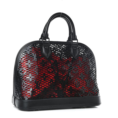 Louis Vuitton Patent Calfskin Laced Monogram Alma PM Black 3 of 11