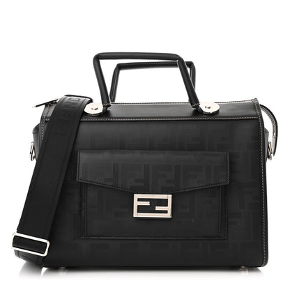 Fendi Vitello King FF Lines Embossed Large Soft Trunk Bag Black 1 of 14
