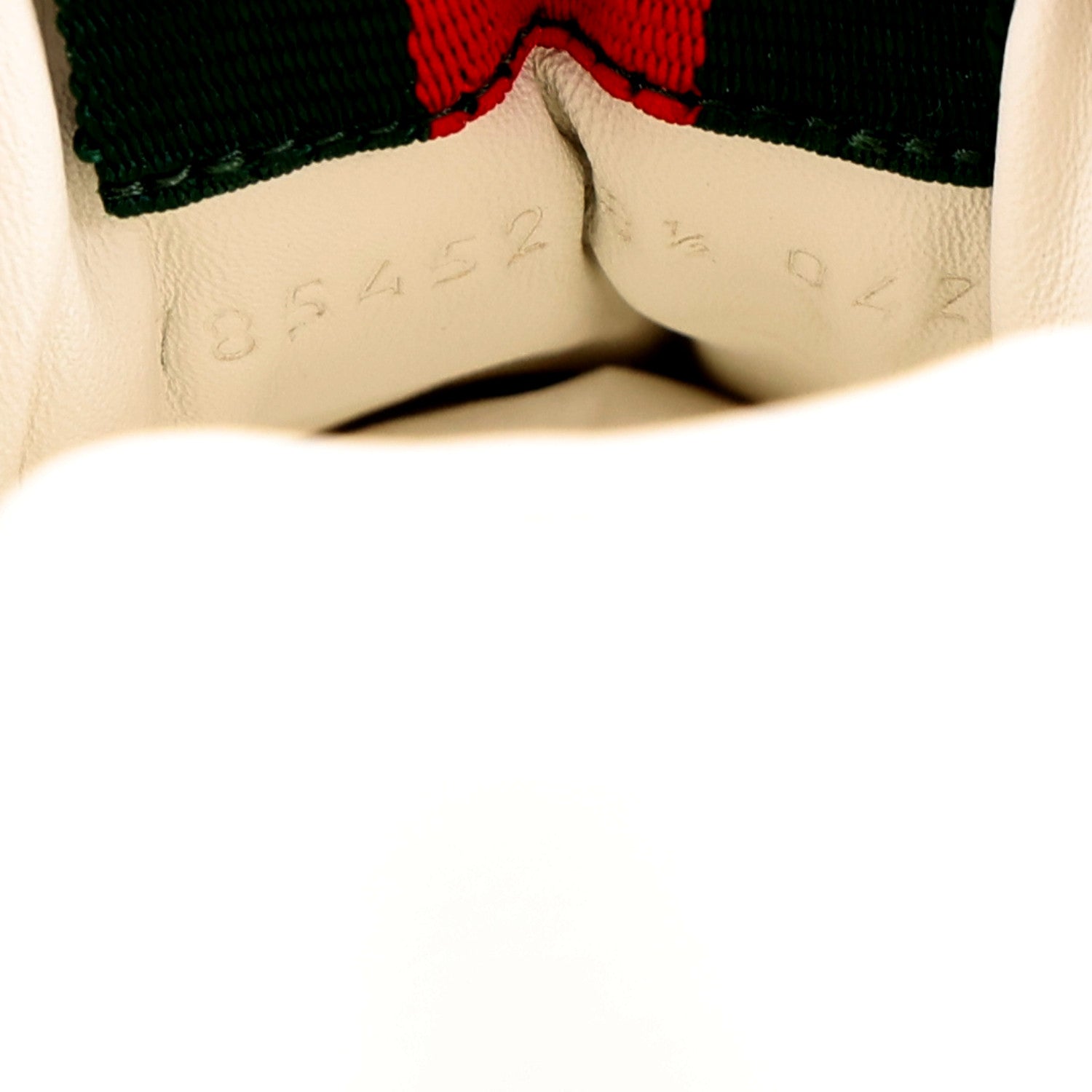 Gucci Calfskin Suede GG Monogram Re-Web Womens Sneakers 38.5 White Beige Ebony 10 of 10
