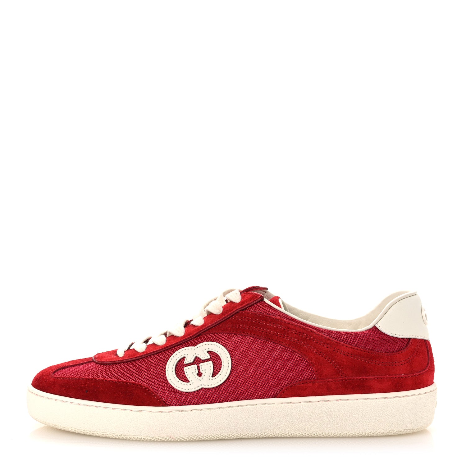 Gucci Suede Nylon Mens G75 Sneaker 8 Red 1 of 11