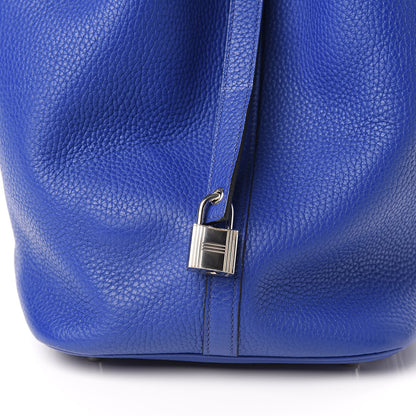 Hermes Taurillon Clemence Matte Alligator Picotin Lock Touch 22 MM Bleu Electrique 11 of 12