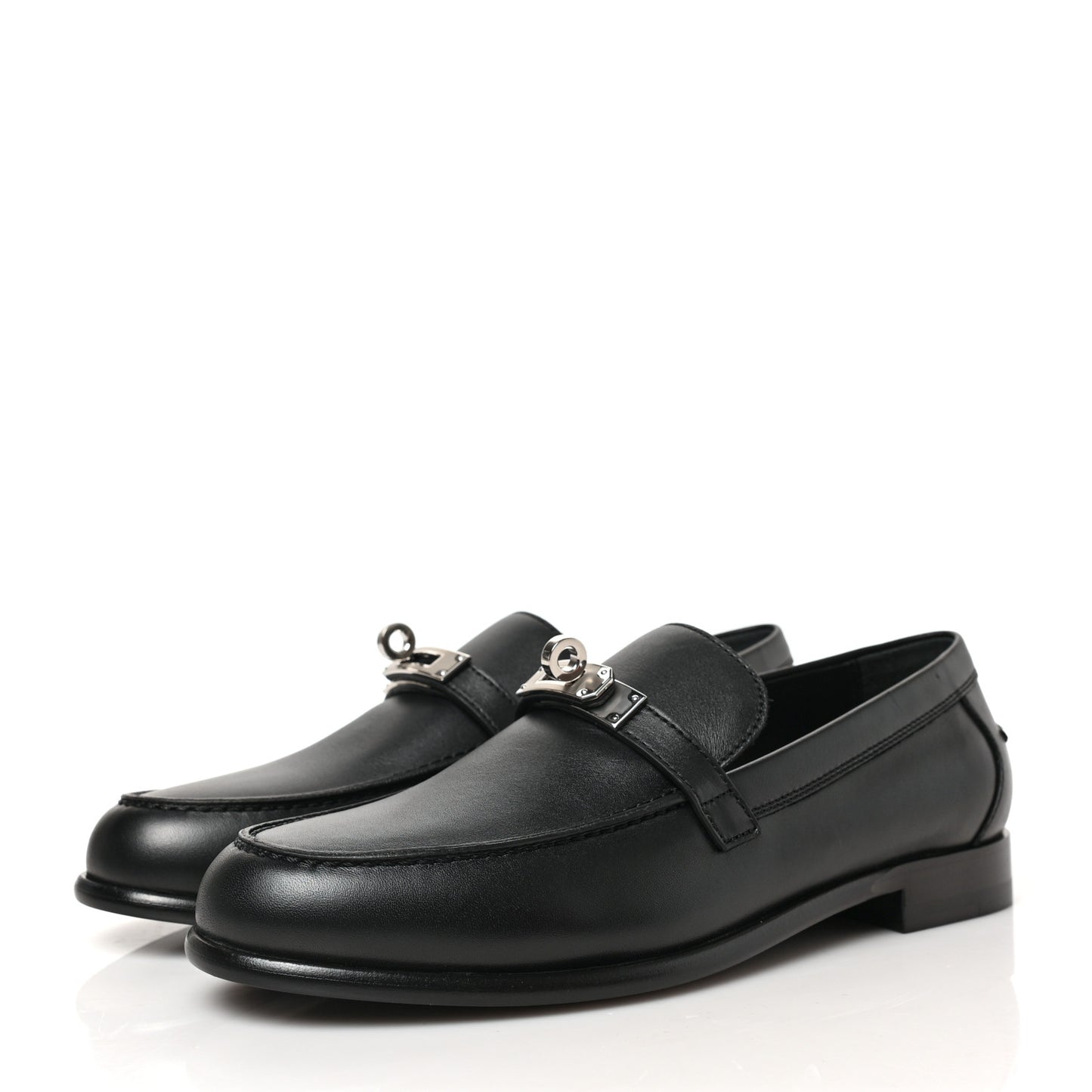 Calfskin Womens Destin Loafer 37.5 Black