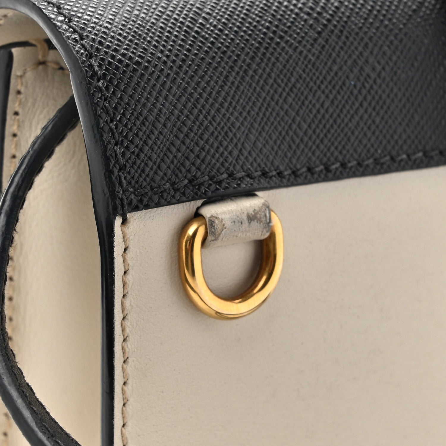 Prada City Calf Saffiano Cahier Bag Talco Black 11 of 11