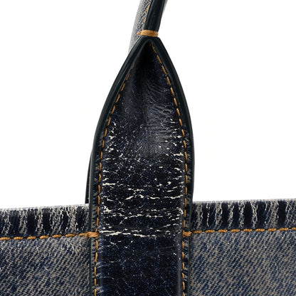 Marc Jacobs Denim Printed Calfskin Medium Tote Bag Blue 15 of 21