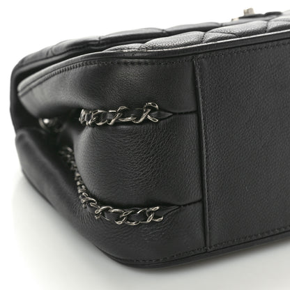 Chanel Calfskin Quilted Medium Frame in Chain Flap Black 9 of 10