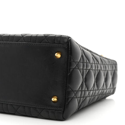 Christian Dior Lambskin Cannage Medium Lady Dior Black 10 of 10