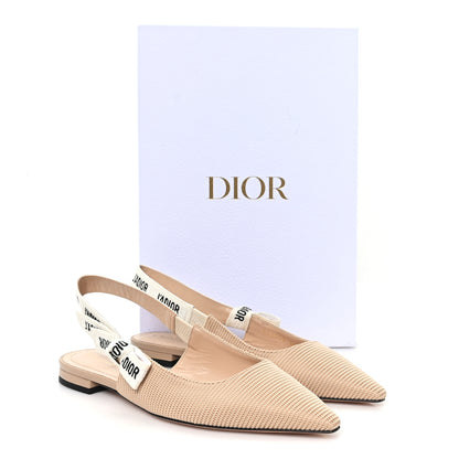 Christian Dior Technical Canvas Ribbon J'Adior Slingback Ballet Flats 36 Powder Nude 10 of 11