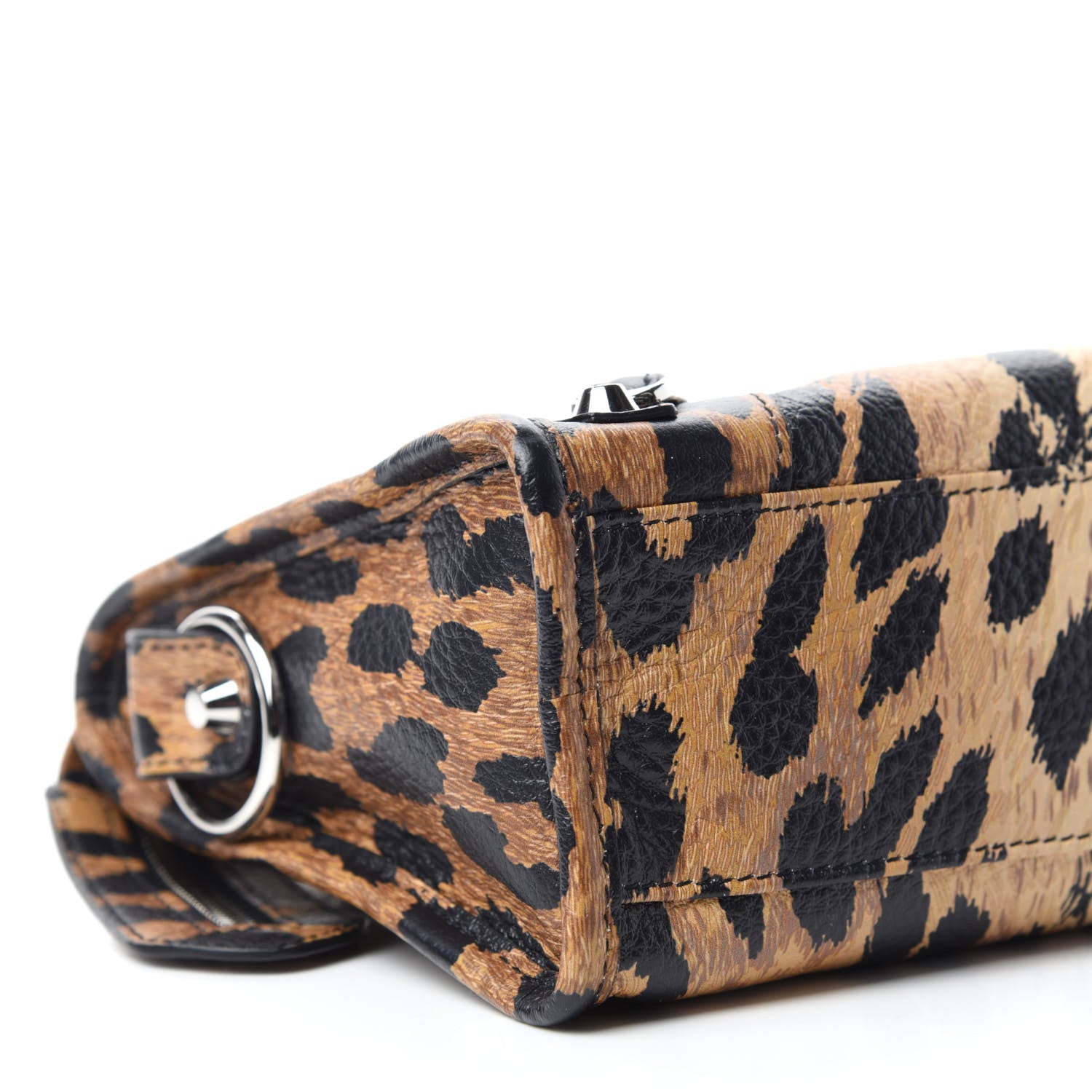 Balenciaga Smooth Calfskin Leopard Print Classic Silver Hardware Mini City Beige 6 of 10
