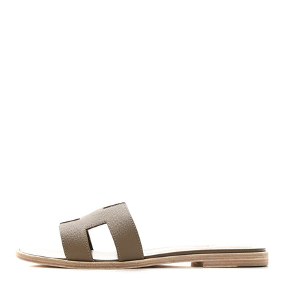 Hermes Epsom Oran Sandals 37 Etoupe 1 of 9
