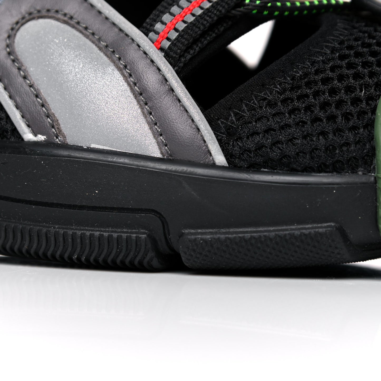 Mesh Fabric Mens Tinsel Sport Sandals 11 Black Silver Green