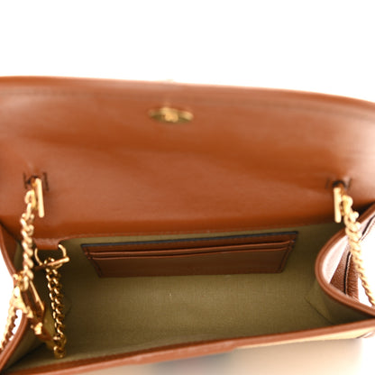 Gucci Vintage Canvas Calfskin Web Mini Rajah Slim Flap Shoulder Bag Sand Light Cuir 5 of 11