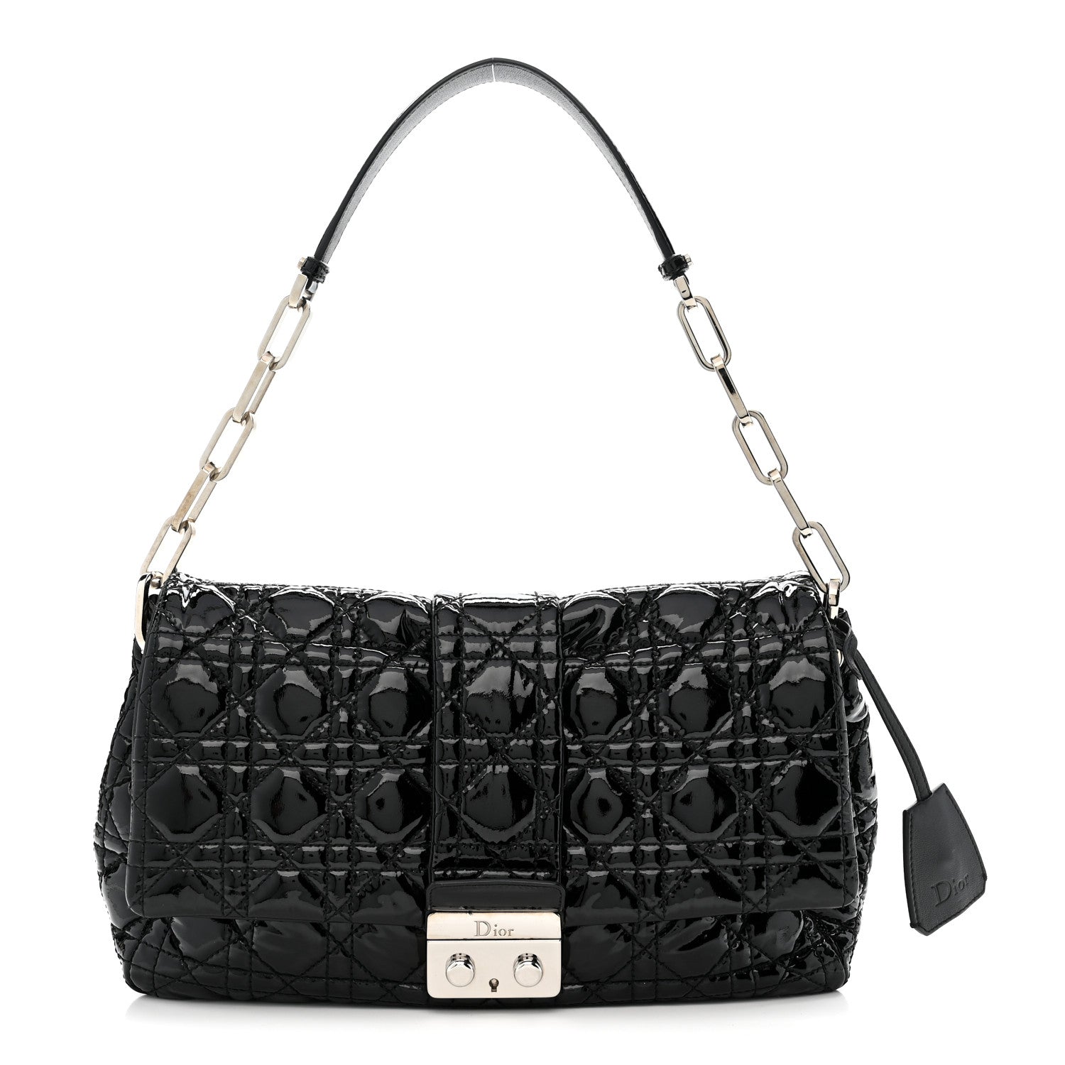 Christian Dior Patent Cannage New Lock Flap Black 1 of 12