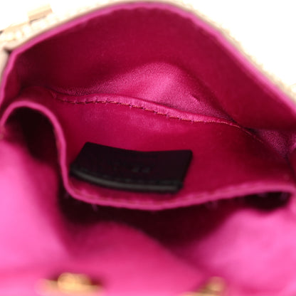 Fendi Sequin Paillettes Shiny Nappa Sex and the City Nano Maxi Buckle Baguette Charm Tortora 5 of 12