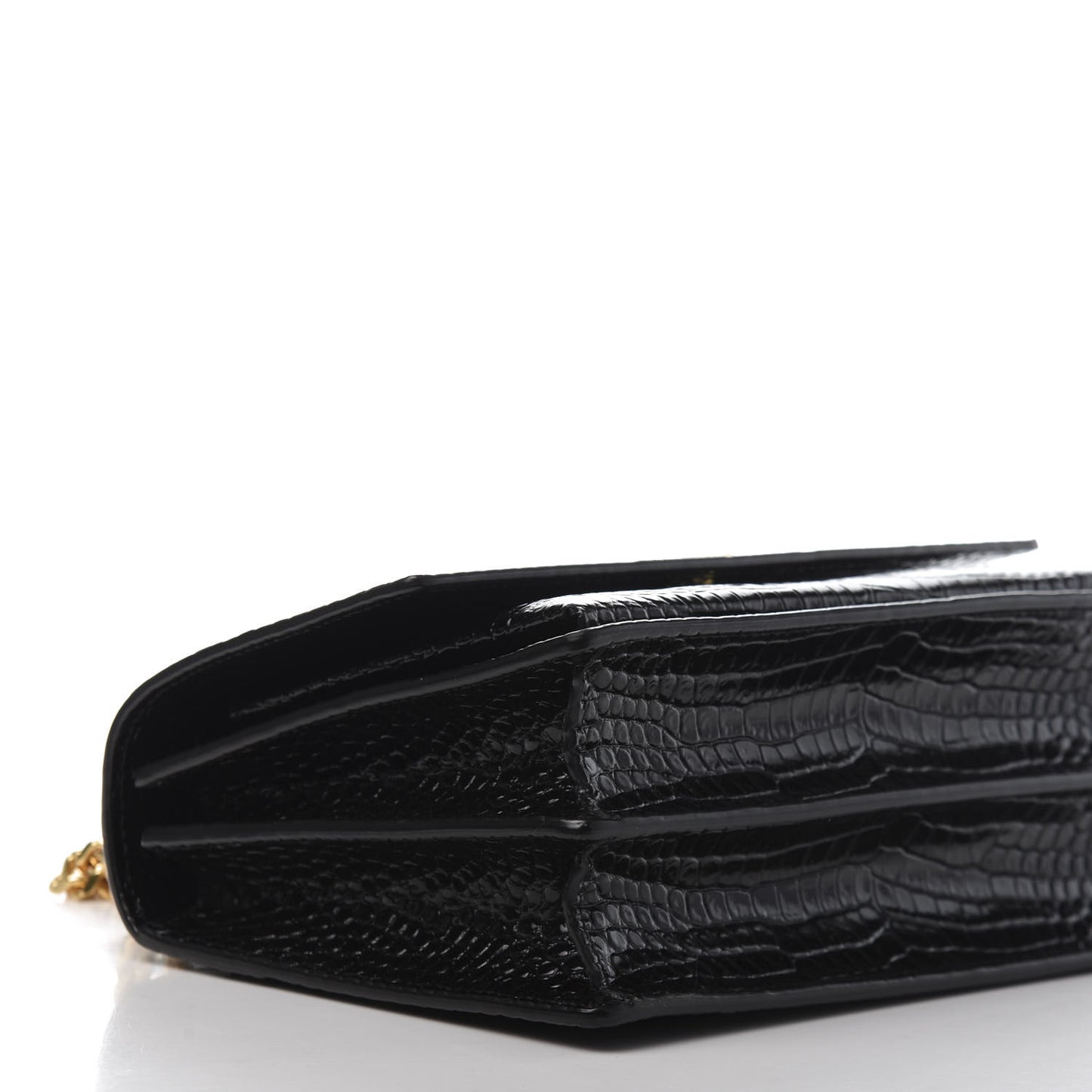 Calfskin Crocodile Embossed Medium Monogram Sunset Black