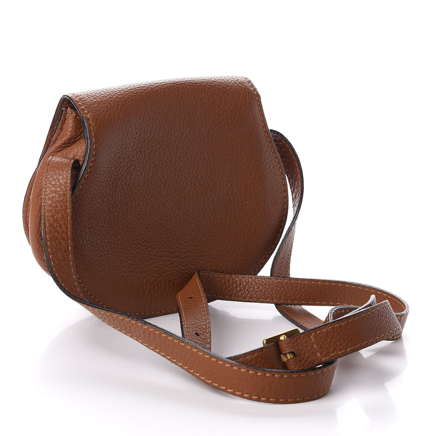 Calfskin Mini Marcie Round Crossbody Bag Tan