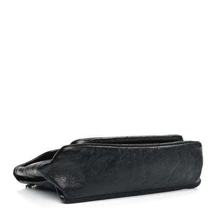 Saint Laurent Crinkled Calfskin Matelasse Monogram Medium Niki Chain Satchel Black 3 of 8