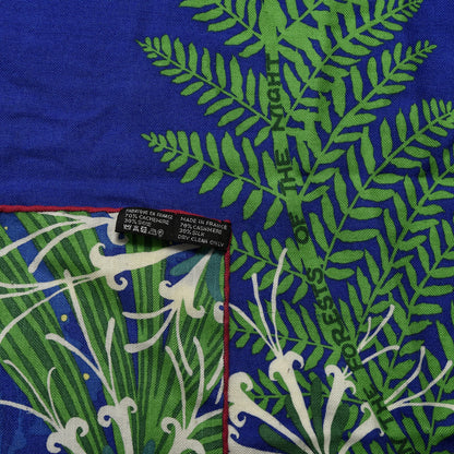 Hermes Cashmere Silk Tyger Tyger Shawl 140 Bleu Dur Vert Gris 3 of 4