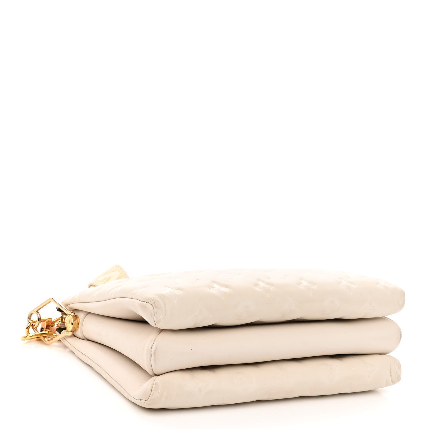 Louis Vuitton Lambskin Embossed Monogram Coussin PM Beige Cream 4 of 12