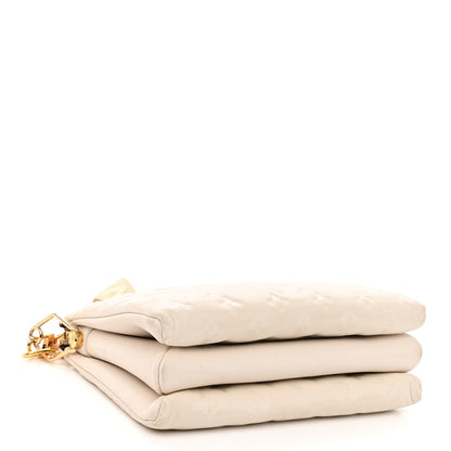 Louis Vuitton Lambskin Embossed Monogram Coussin PM Beige Cream 4 of 12
