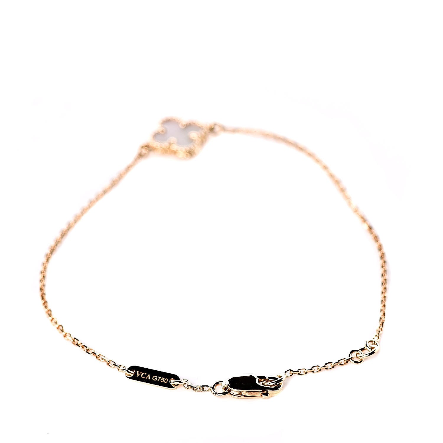 Van Cleef & Arpels 18K Yellow Gold Mother of Pearl Sweet Alhambra Bracelet 3 of 6