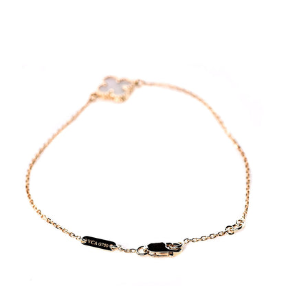 Van Cleef & Arpels 18K Yellow Gold Mother of Pearl Sweet Alhambra Bracelet 3 of 6