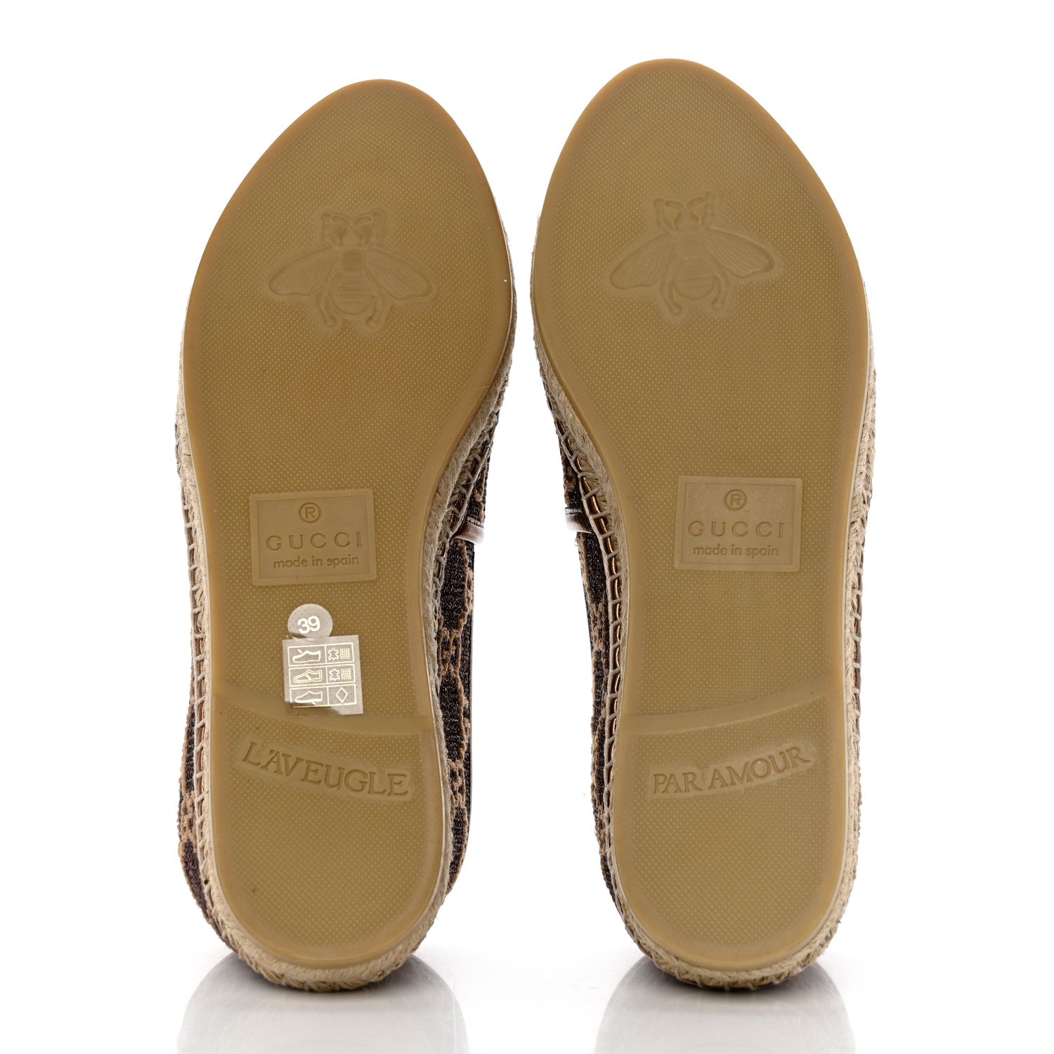 Gucci Lame Nappa GG Monogram Espadrilles 39 Brown Beige Light Bronze 5 of 10