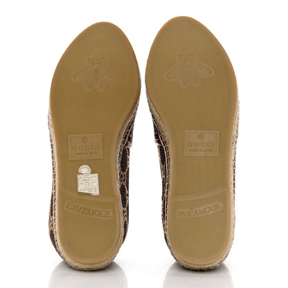 Gucci Lame Nappa GG Monogram Espadrilles 39 Brown Beige Light Bronze 5 of 10
