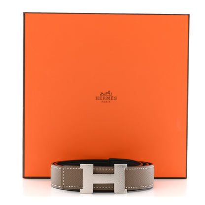 Hermes Swift Epsom 24mm Mini Martelee Constance Belt 70 28 Etoupe Black 6 of 6