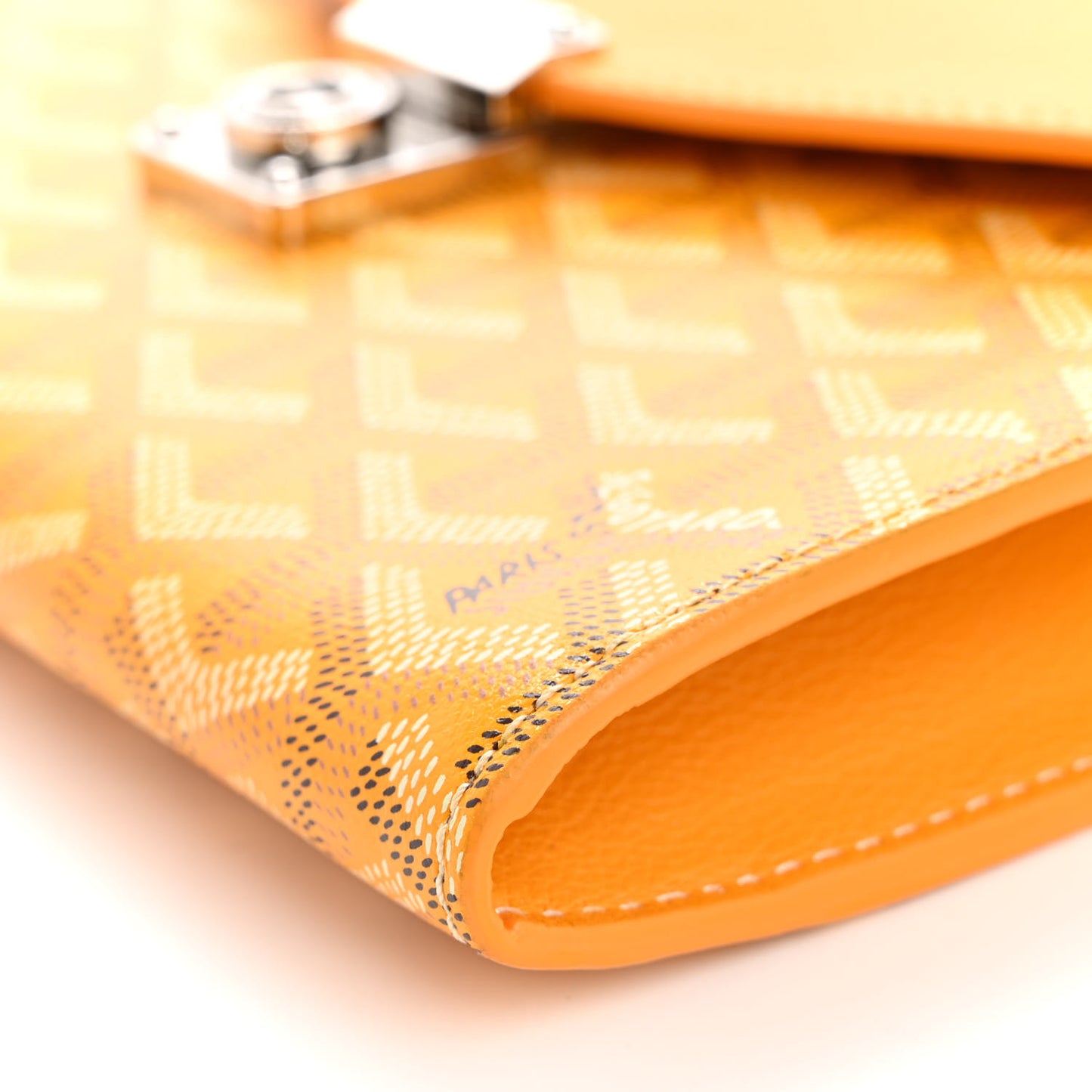 Goyardine Calfskin Chypre Wallet Pouch Yellow