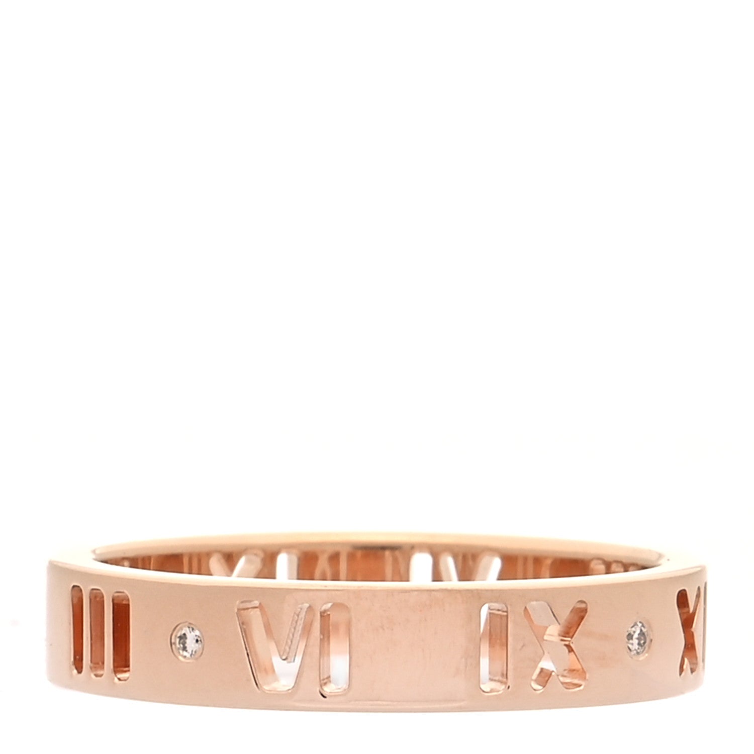 Tiffany 18K Rose Gold Diamond Atlas Pierced Ring 50 5.25 3 of 4