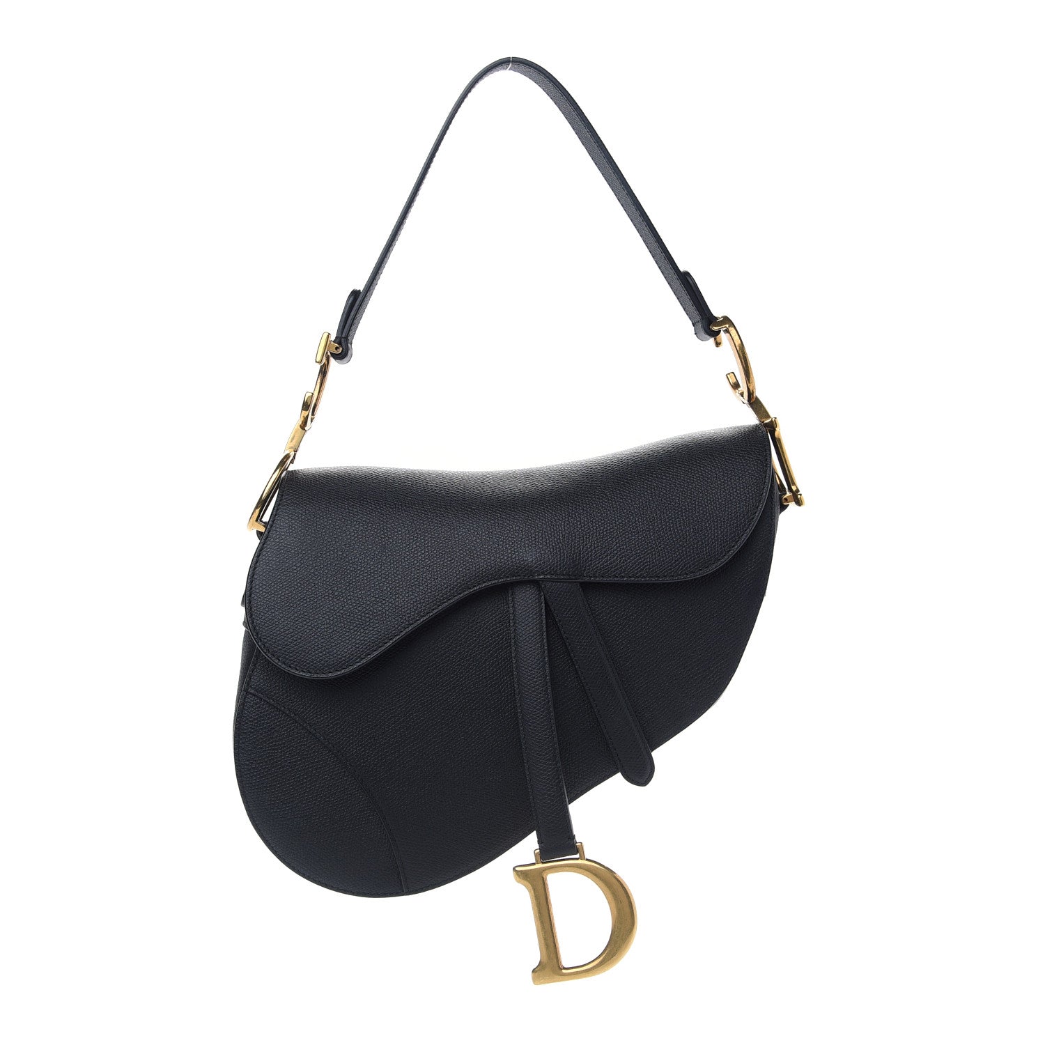 Christian Dior Grained Calfskin Saddle Bag Black 1 of 9