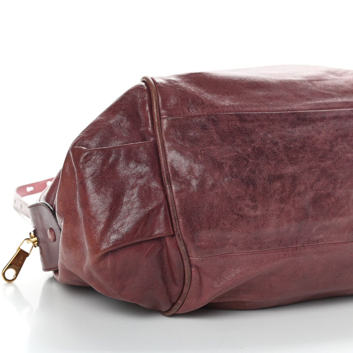 Tumbled Lambskin Small Ethel Satchel Nutmeg Moka