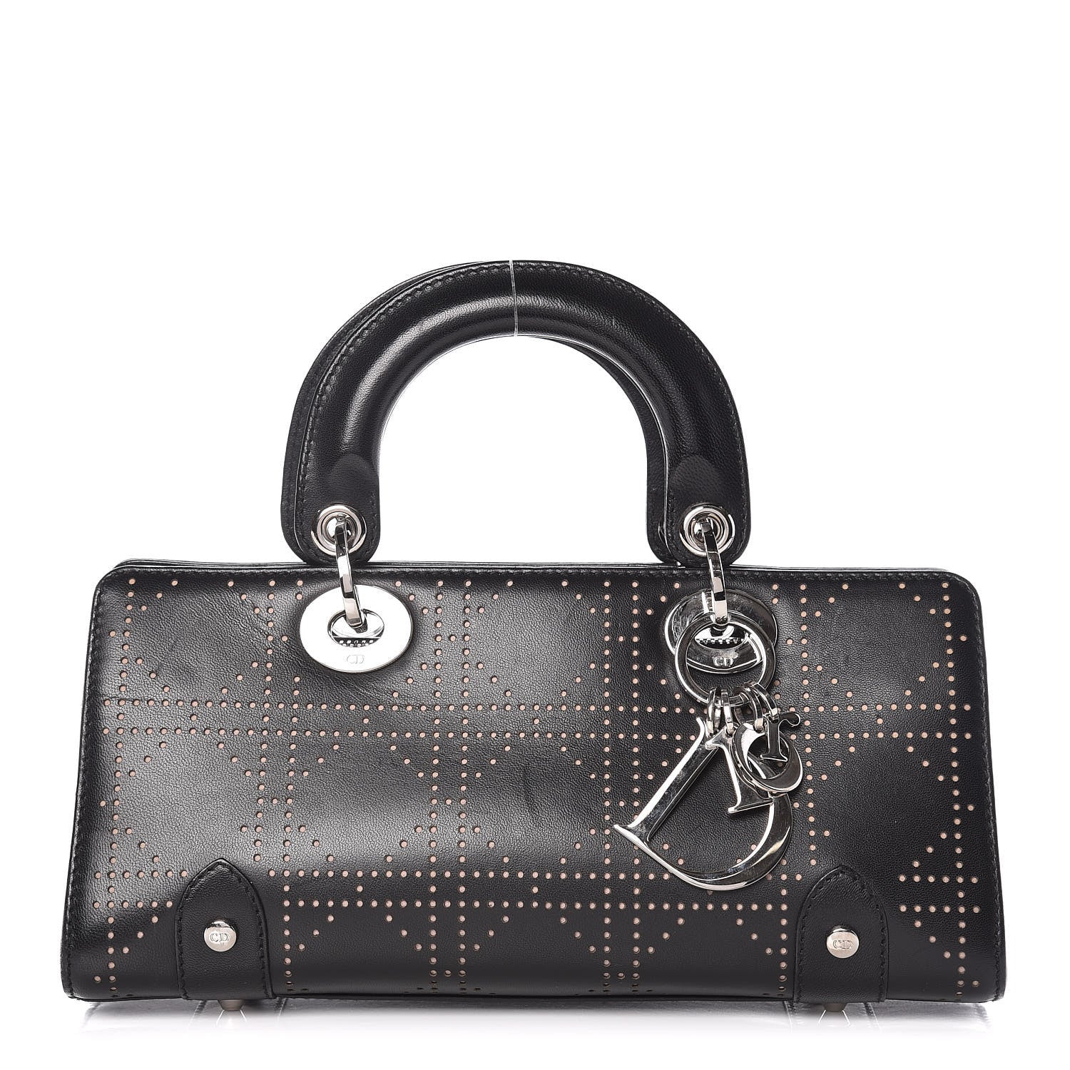 Christian Dior Calfskin Cannage Perforated Small Lady Dior East West Black 1 of 13