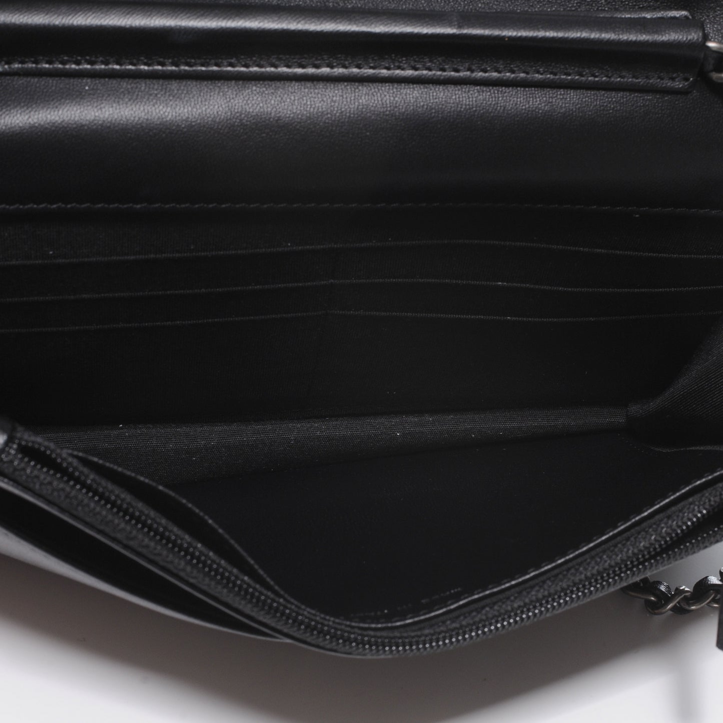 Lambskin Quilted Boy Wallet On Chain WOC Black