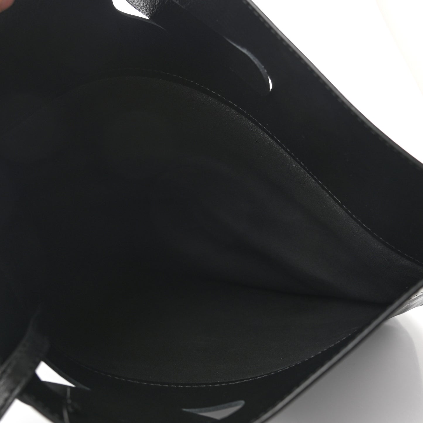 Calfskin Printed Kitten Plastic Bag Shopper S Black