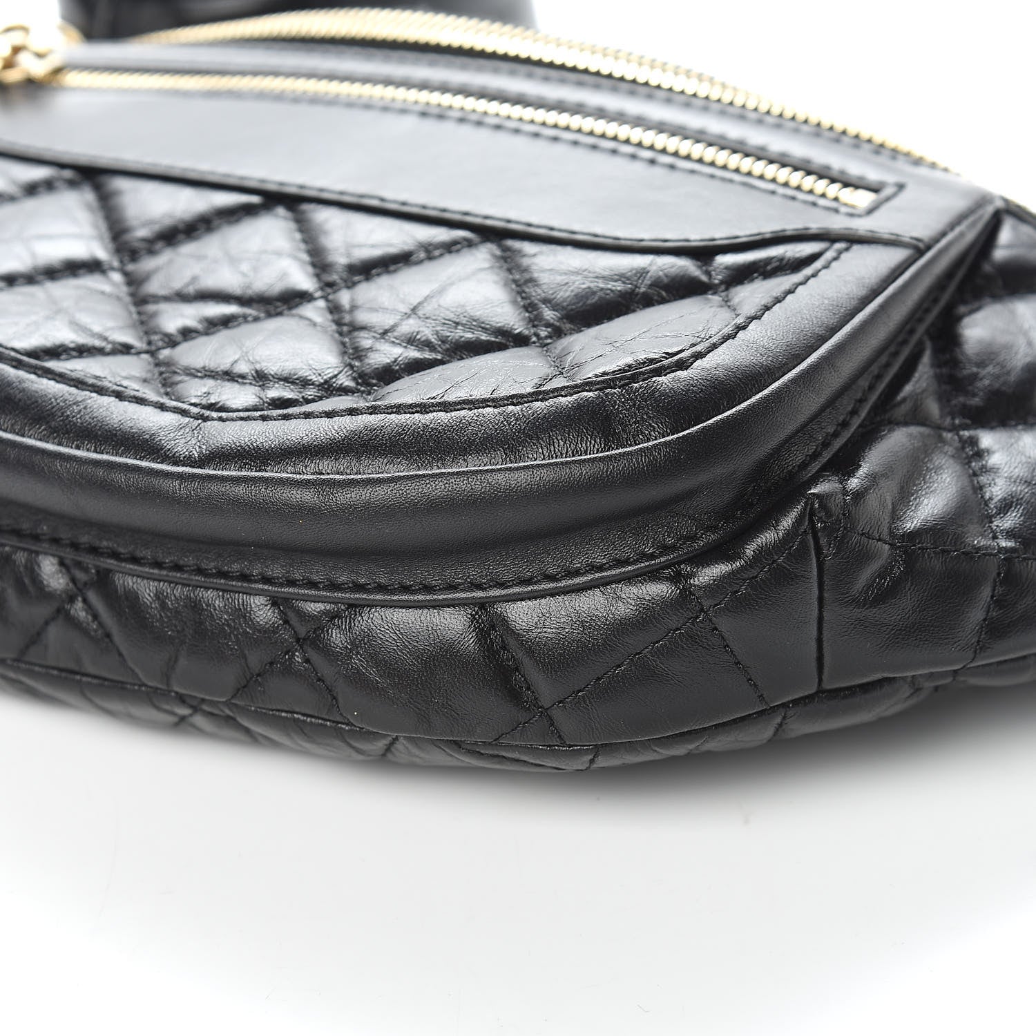 Chanel Aged Calfskin Quilted Waist Bag With Coin Purse Black 9 of 10