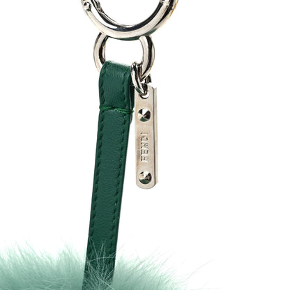 Fendi Fox Fur Shiny Nappa Bi-Color D ABCharm Bag Charm Green Black Emerald 3 of 5