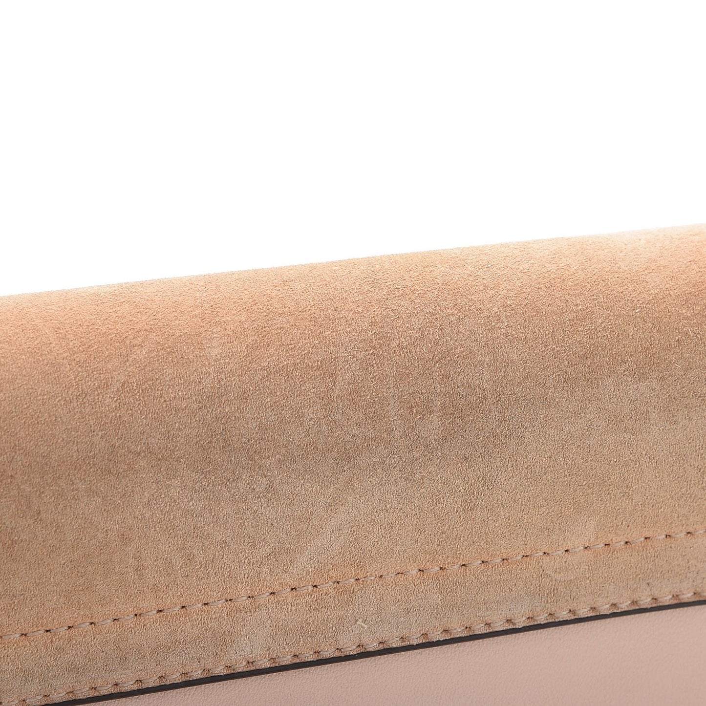 Suede Calfskin Small Faye Shoulder Bag Cement Pink