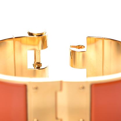 Hermes Enamel Charniere Uni Wide Hinged Bracelet M Orange 5 of 6