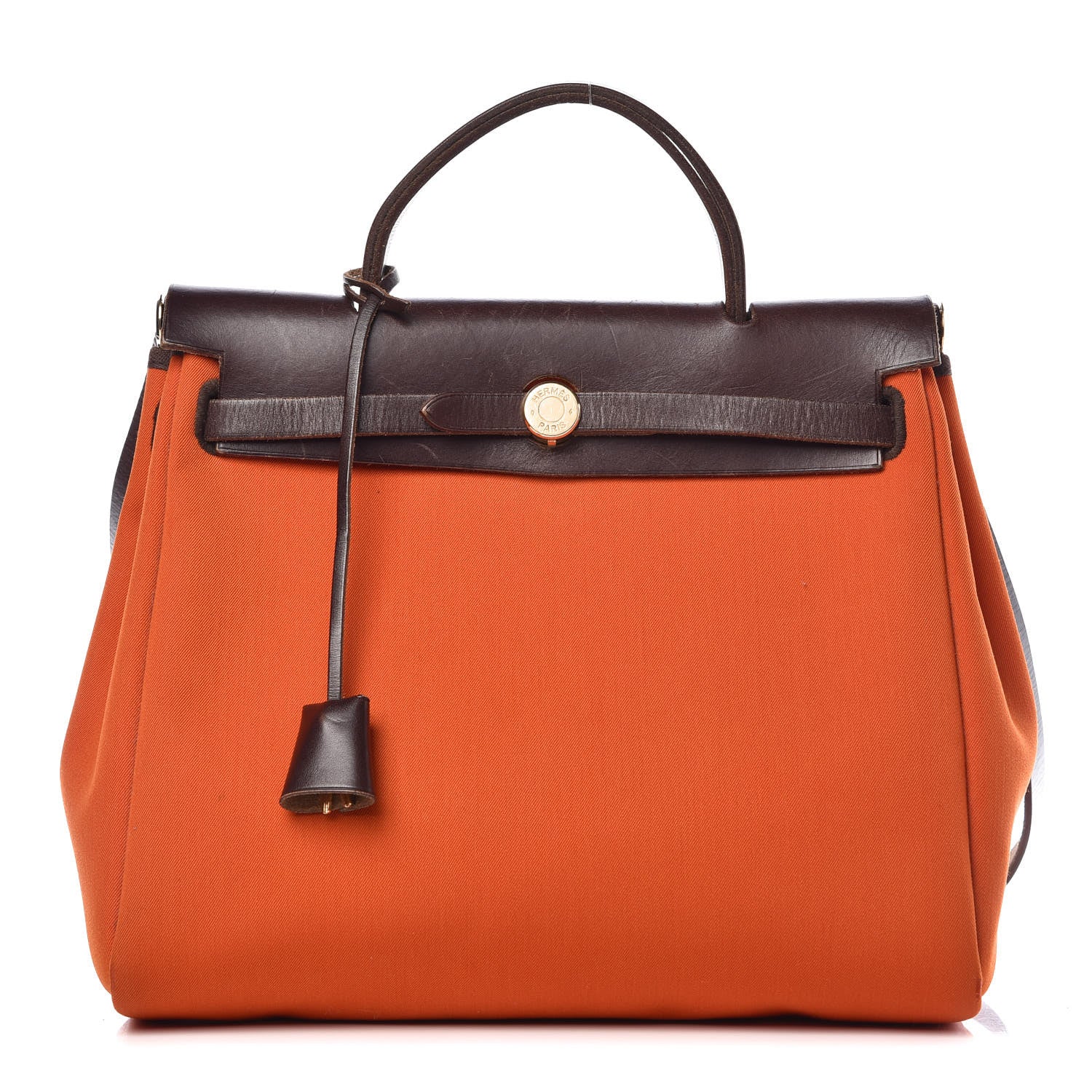 Hermes Toile Vache Calfskin Herbag 30 PM Orange Red 1 of 25