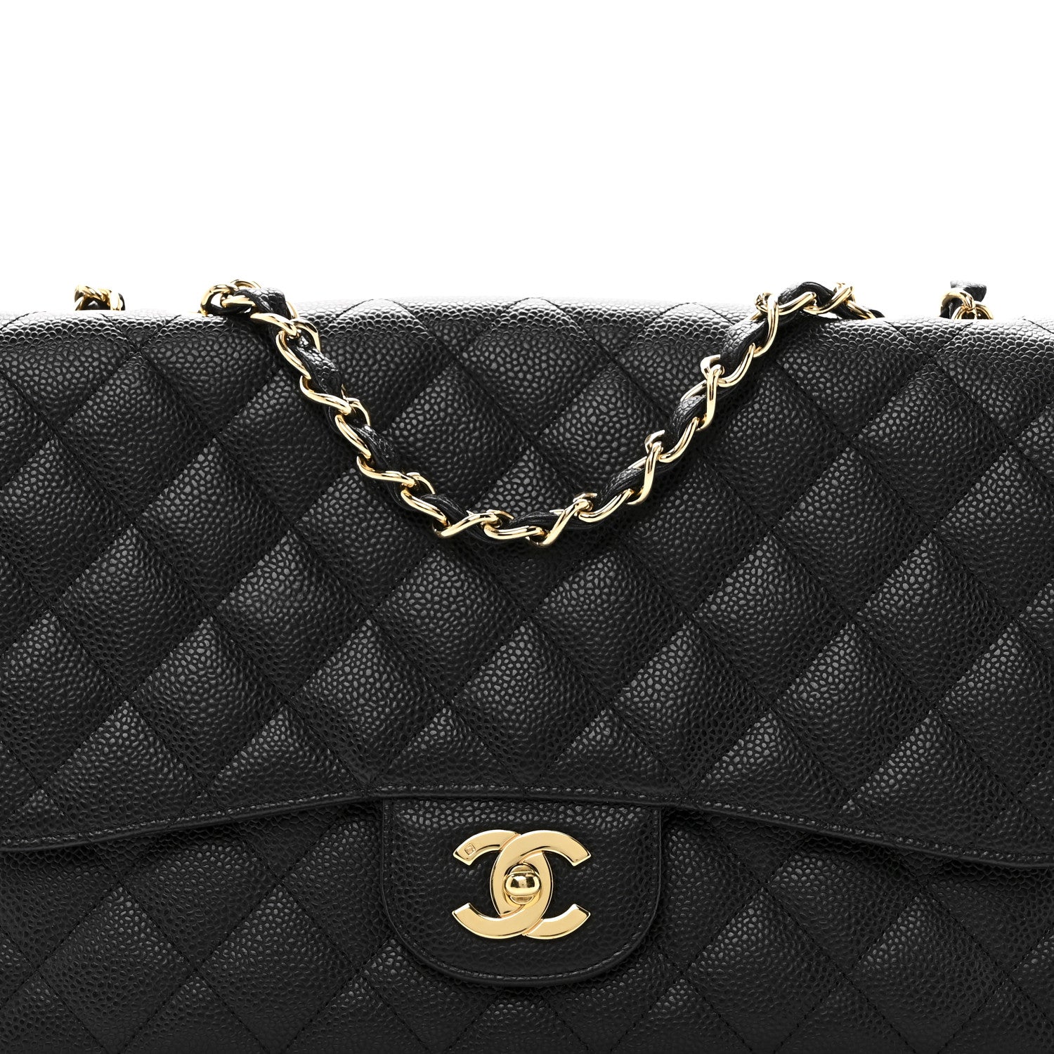 Chanel Caviar Quilted Jumbo Single Flap Black 8 of 11
