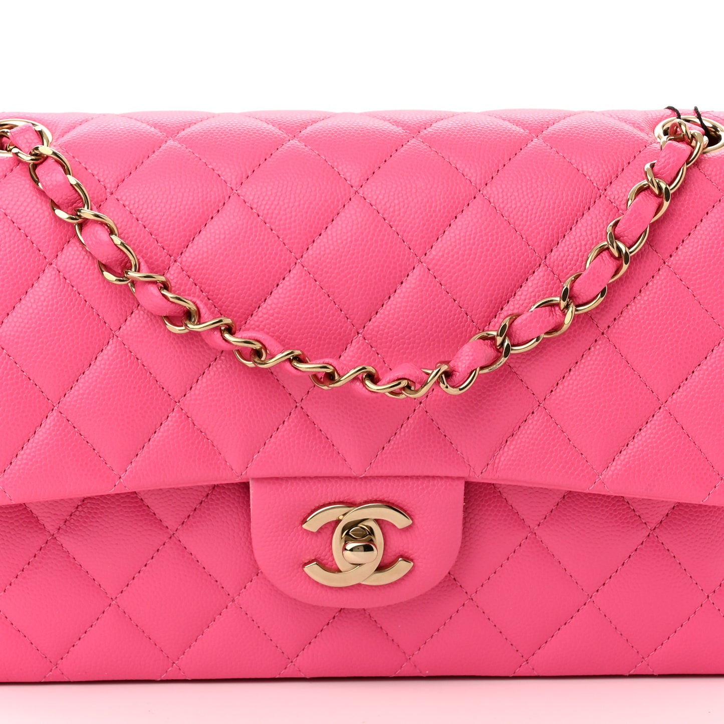 Caviar Quilted Medium Double Flap Rose